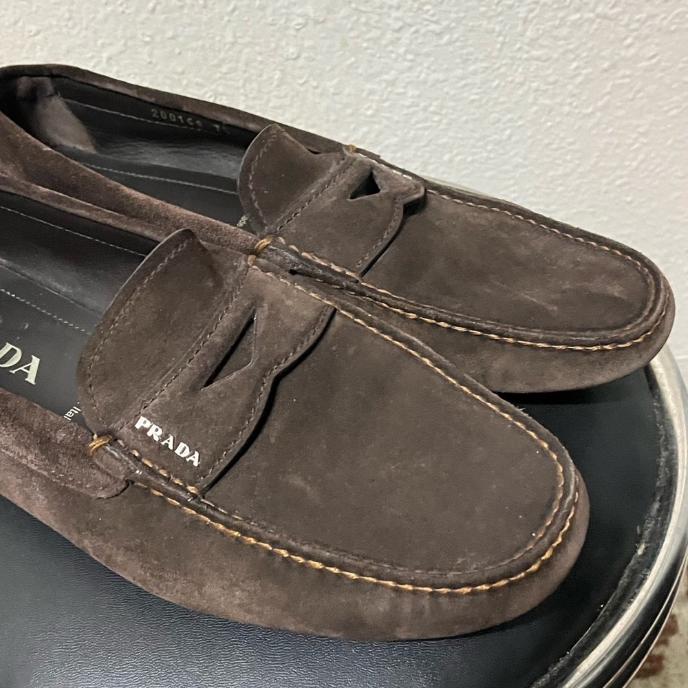 Prada Mens Penny Loafers Moccasins Business Leather Shoes 2DD158 UK 7.5 US 8.5 - Picture 16 of 16